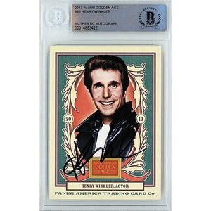 Henry Winkler Signed 2013 Panini Card Beckett Authentic COA Happy Days The Fonz